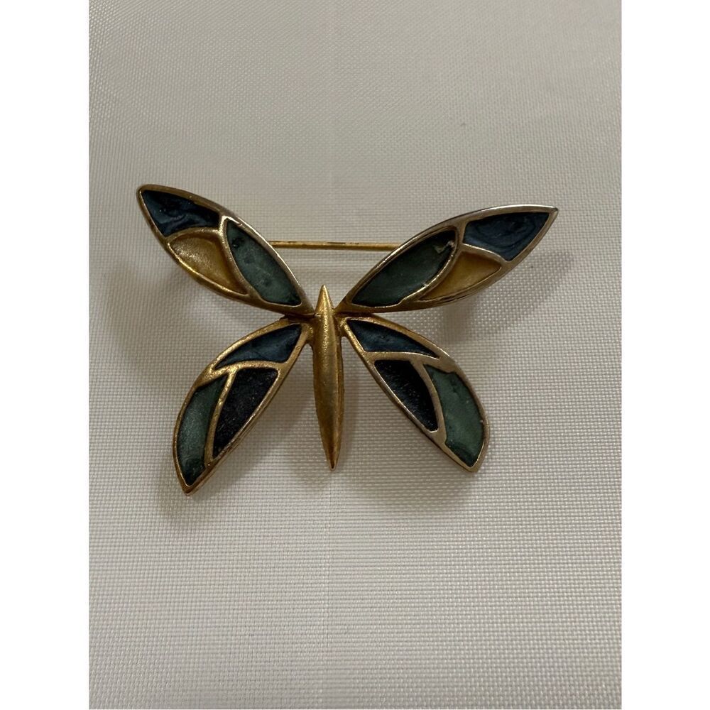 1990s/80s Vintage Enamel Bohemian Hippie Cottagecore Butterfly Brooch